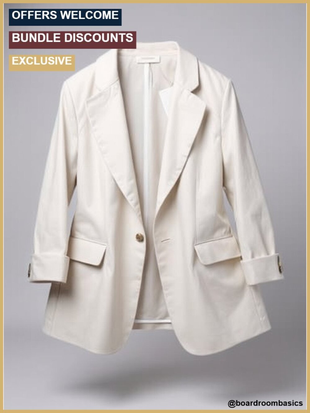 Women's Lightweight Cotton Linen Blazer 3/4 Sleeve Notch Lapel Business Casual